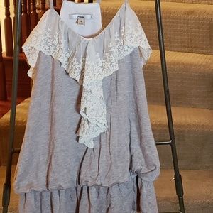 Papaya ruffled tank top